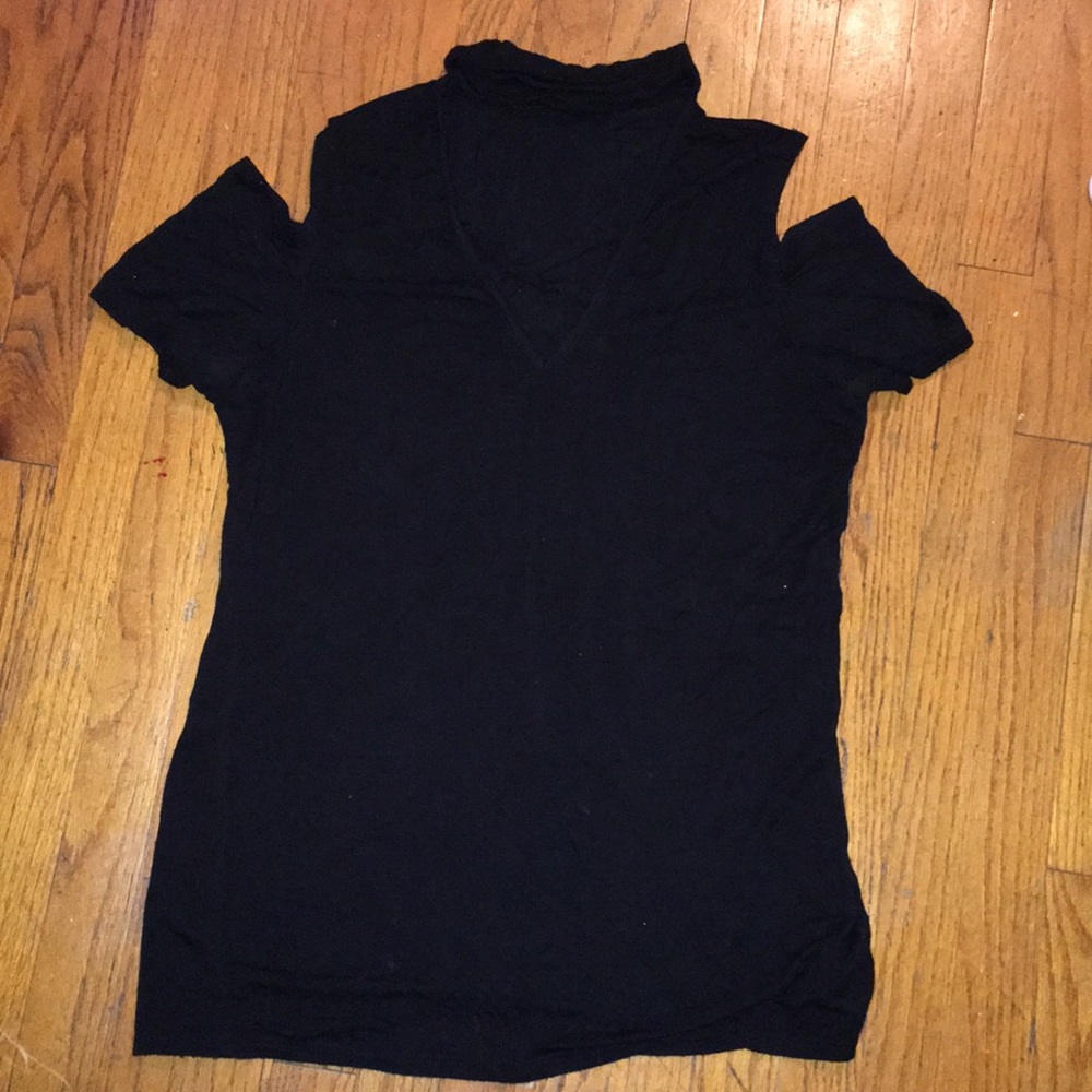 Black choker blouse